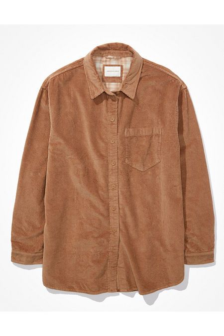 AE Oversized Corduroy Button-Up Shirt | American Eagle Outfitters (US & CA)