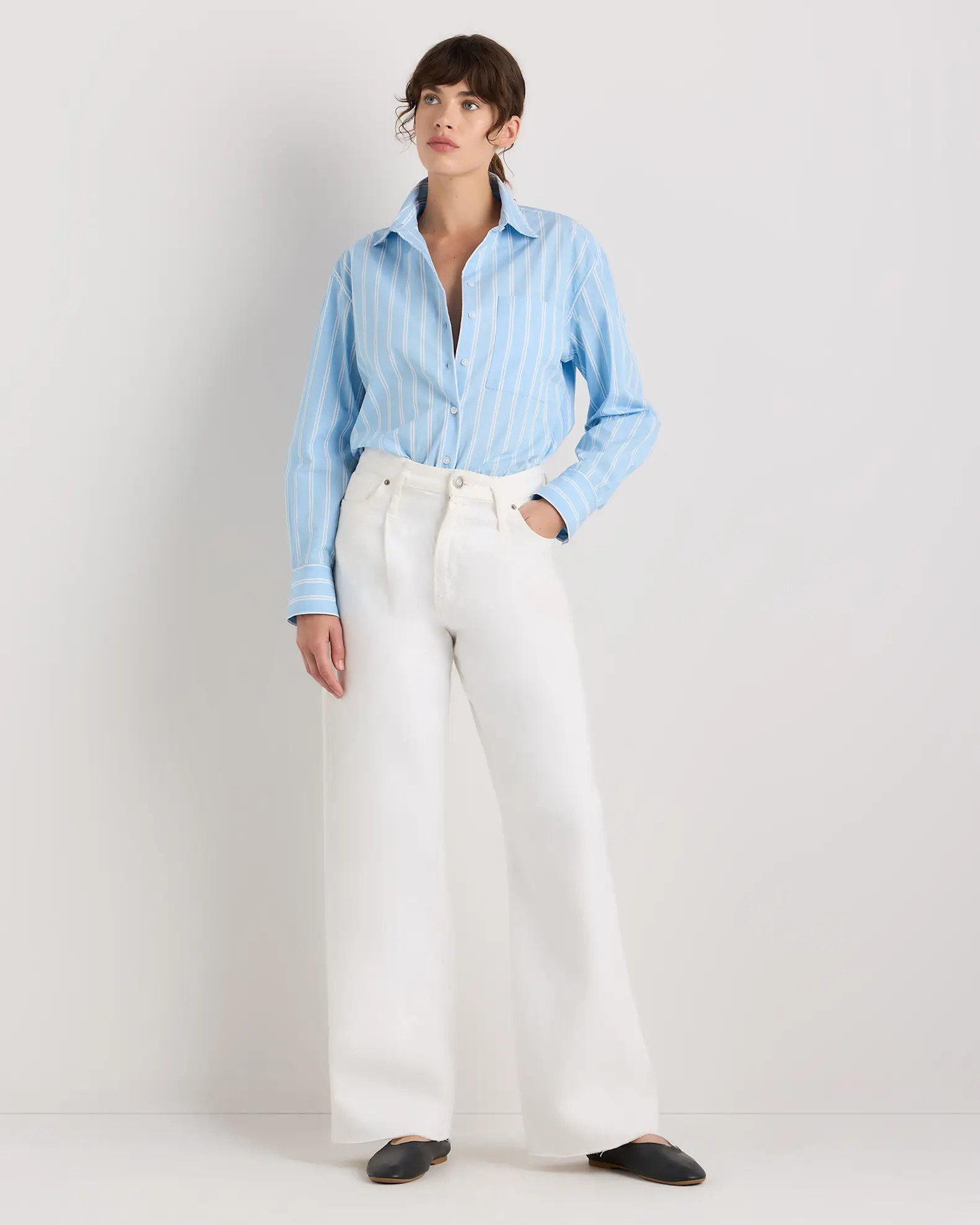 100% Organic Cotton Poplin Long Sleeve Boyfriend Shirt | Quince