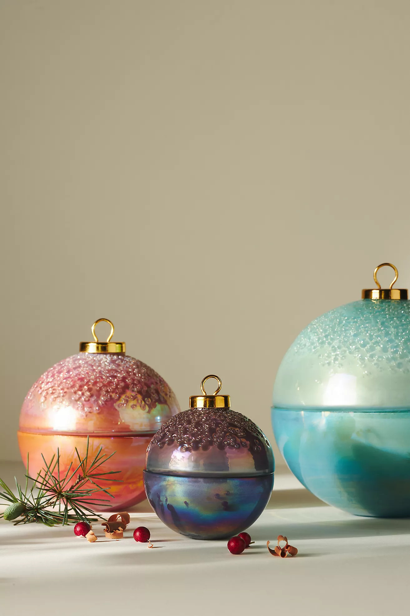 Ornament Woody Fresh Balsam & Cedarwood Glass Candle | Anthropologie (US)