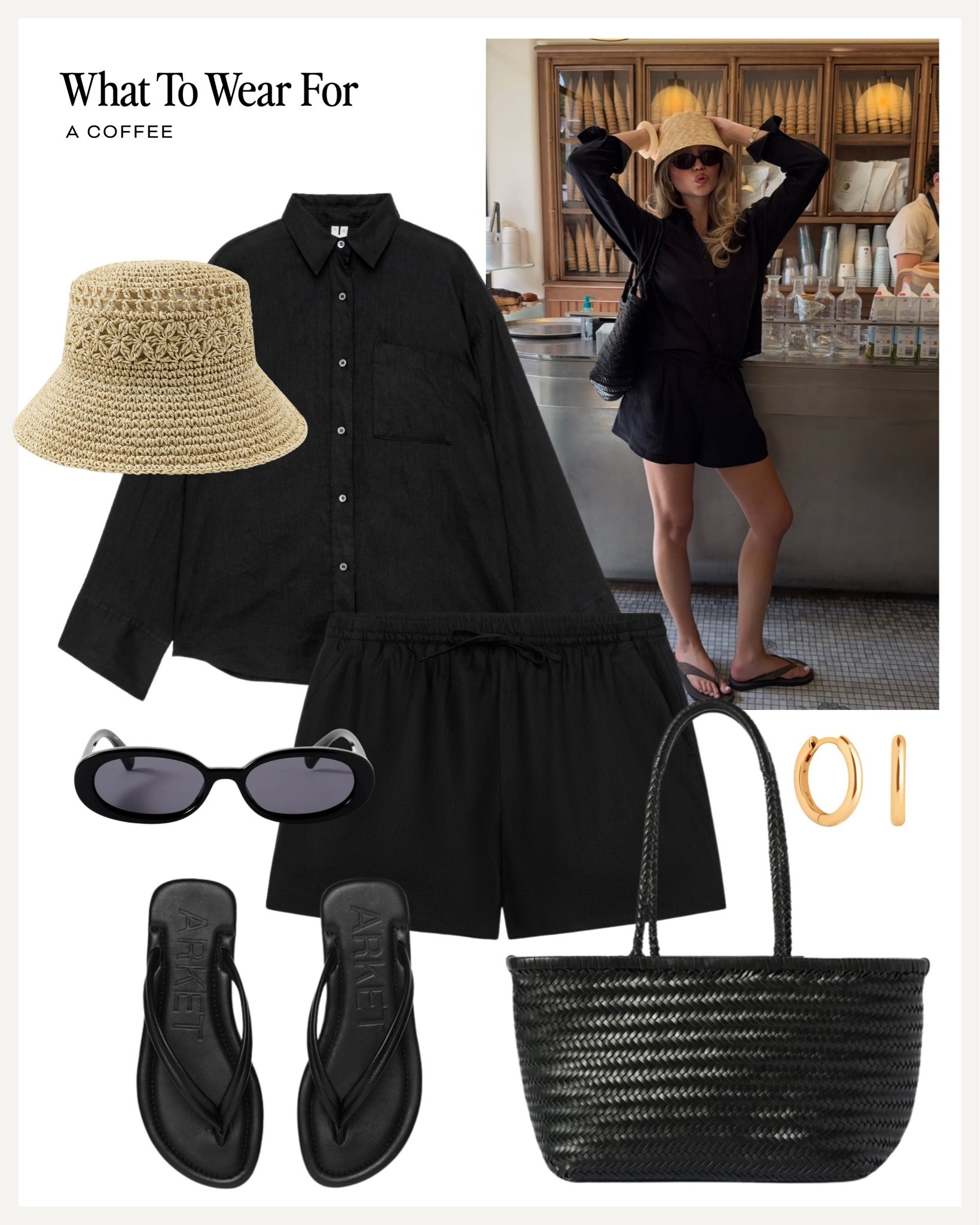 A coffee catch-up ☕️ 

Black linen co-ord set, summer style, holiday looks

#LTKsummer