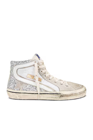 Golden Goose Slide Sneaker in Silver, White, & Marble from Revolve.com | Revolve Clothing (Global)