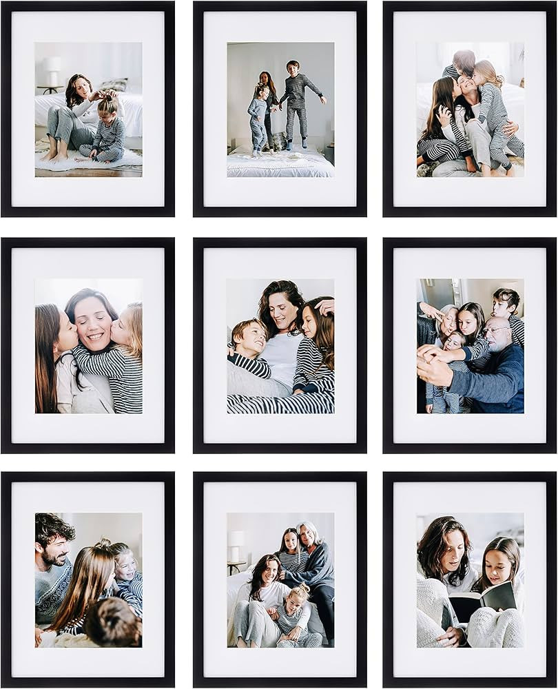 Sheffield Home 9 Piece Gallery Wall Frame Set, 11x14 in. matted to 8x10 in. (Matte Black) | Amazon (US)