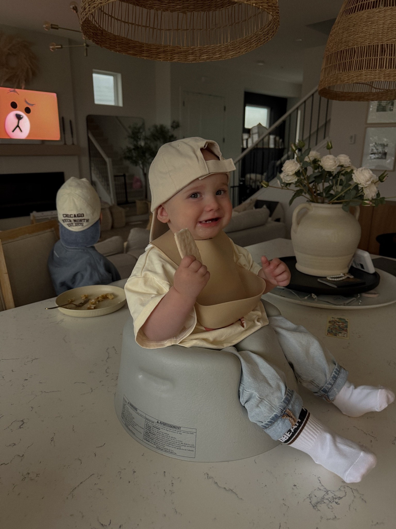 Baby denim and hat link