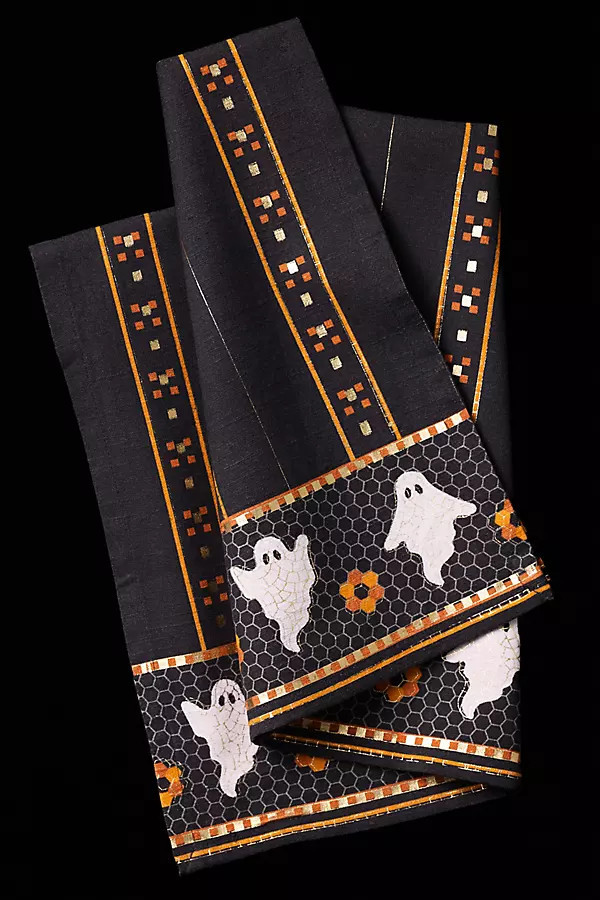 Bistro Tile Halloween Dish Towel | Anthropologie (US)