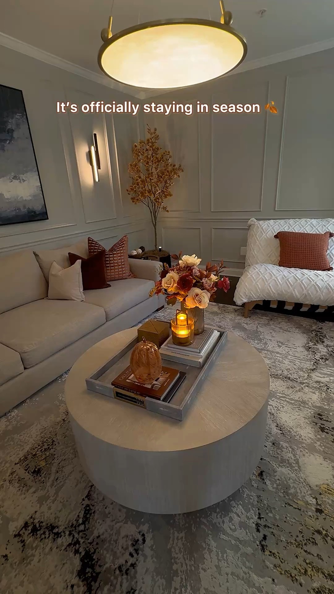 Something about these fall colors gets me every time 🍂 The fall tree is back and the room already feels so much cozier.  Are you ready for fall or still holding on to summer?

#LTKSeasonal #LTKHome #LTKSaleAlert