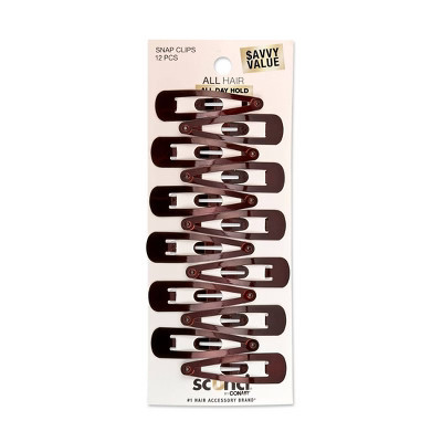 scunci Metal Snap Clips - Brown - All Hair - 12pcs | Target