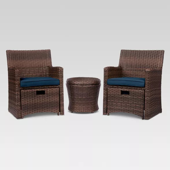 Halsted 5pc Wicker Small Space Patio Furniture Set - Threshold™ | Target