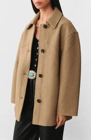 MANGO Oversize Wool Blend Coat | Nordstrom | Nordstrom