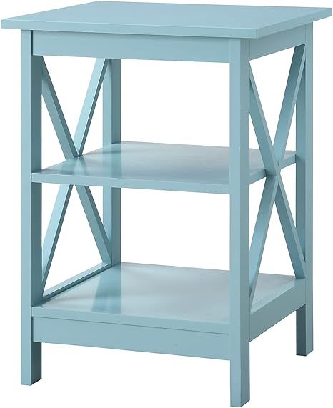 Convenience Concepts Oxford End Table with Shelves, Sea Foam Blue | Amazon (US)