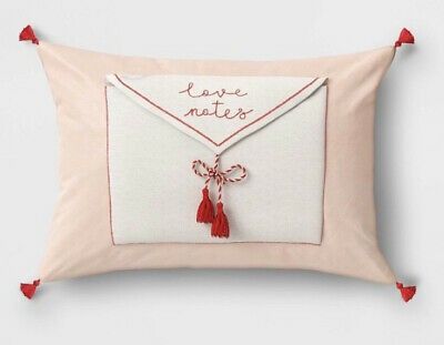 Love Notes Letter Throw Toss Pillow Corner Tassel  Valentine’s Decor | eBay US