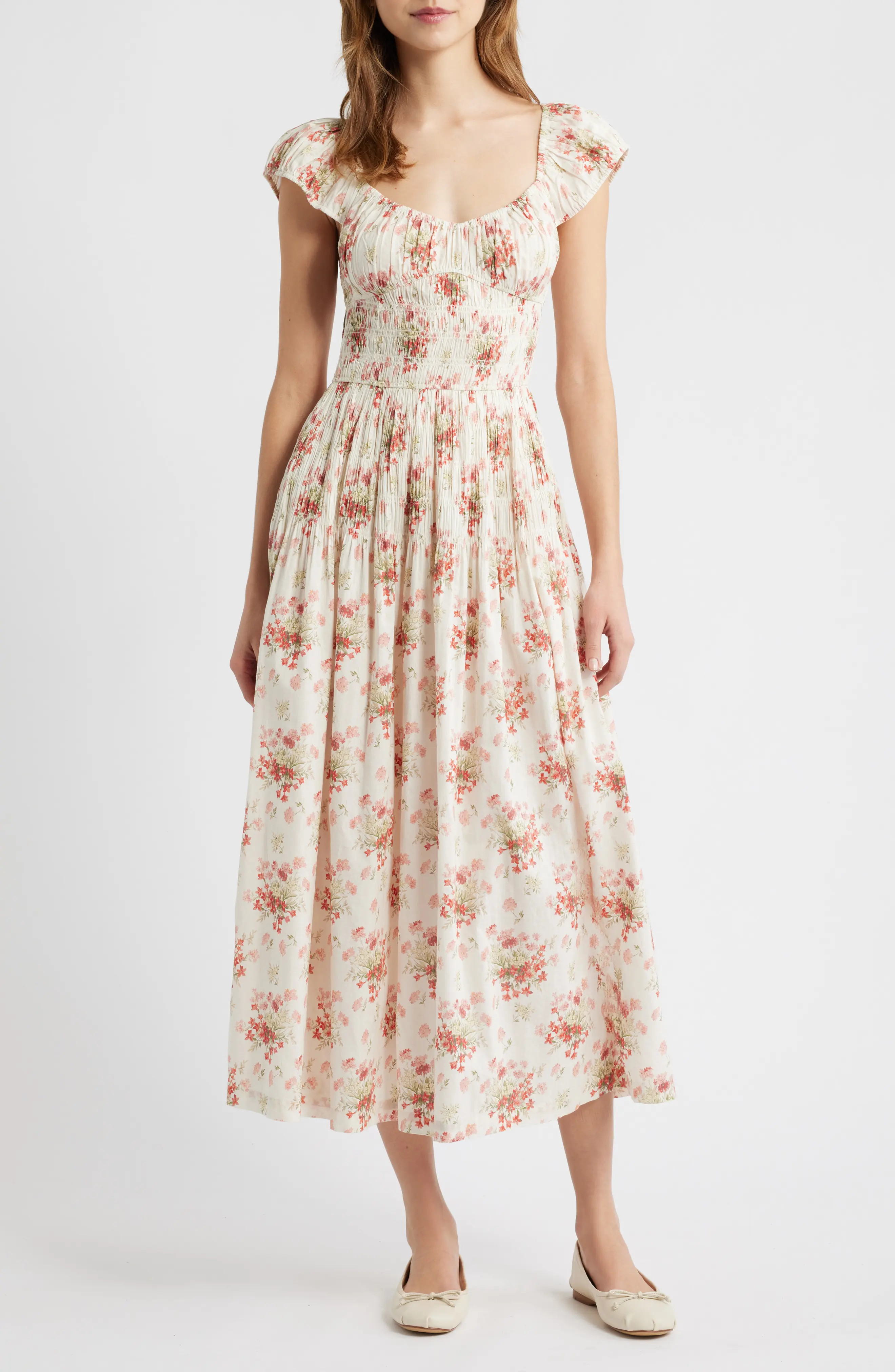 Quinette Organic Cotton Voile Midi Dress (Women) | Nordstrom | Nordstrom