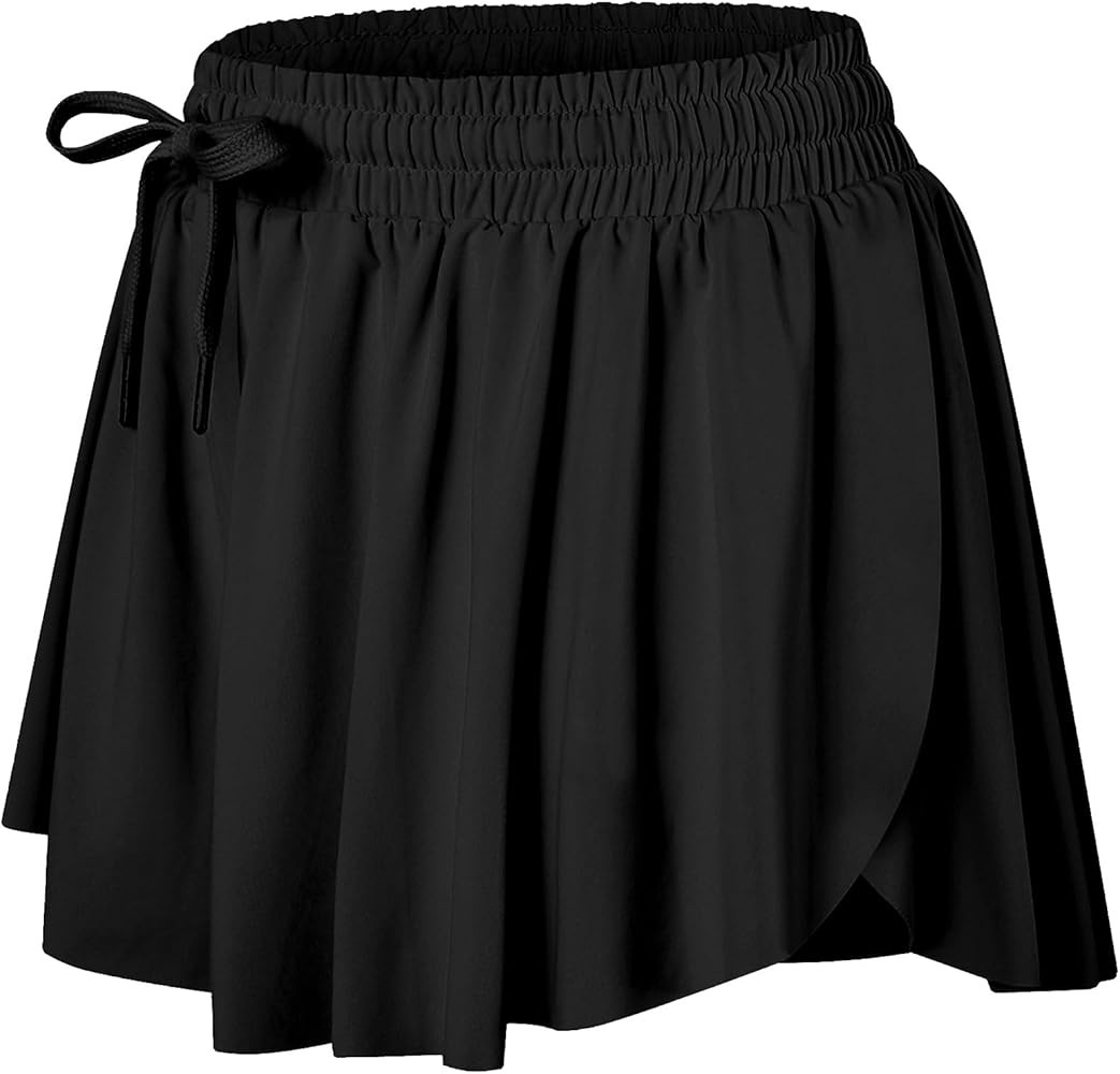 Wsirmet Flowy Shorts for Women Butterfly Shorts 2 in 1 Athletic Workout Gym Biker Running Shorts ... | Amazon (US)