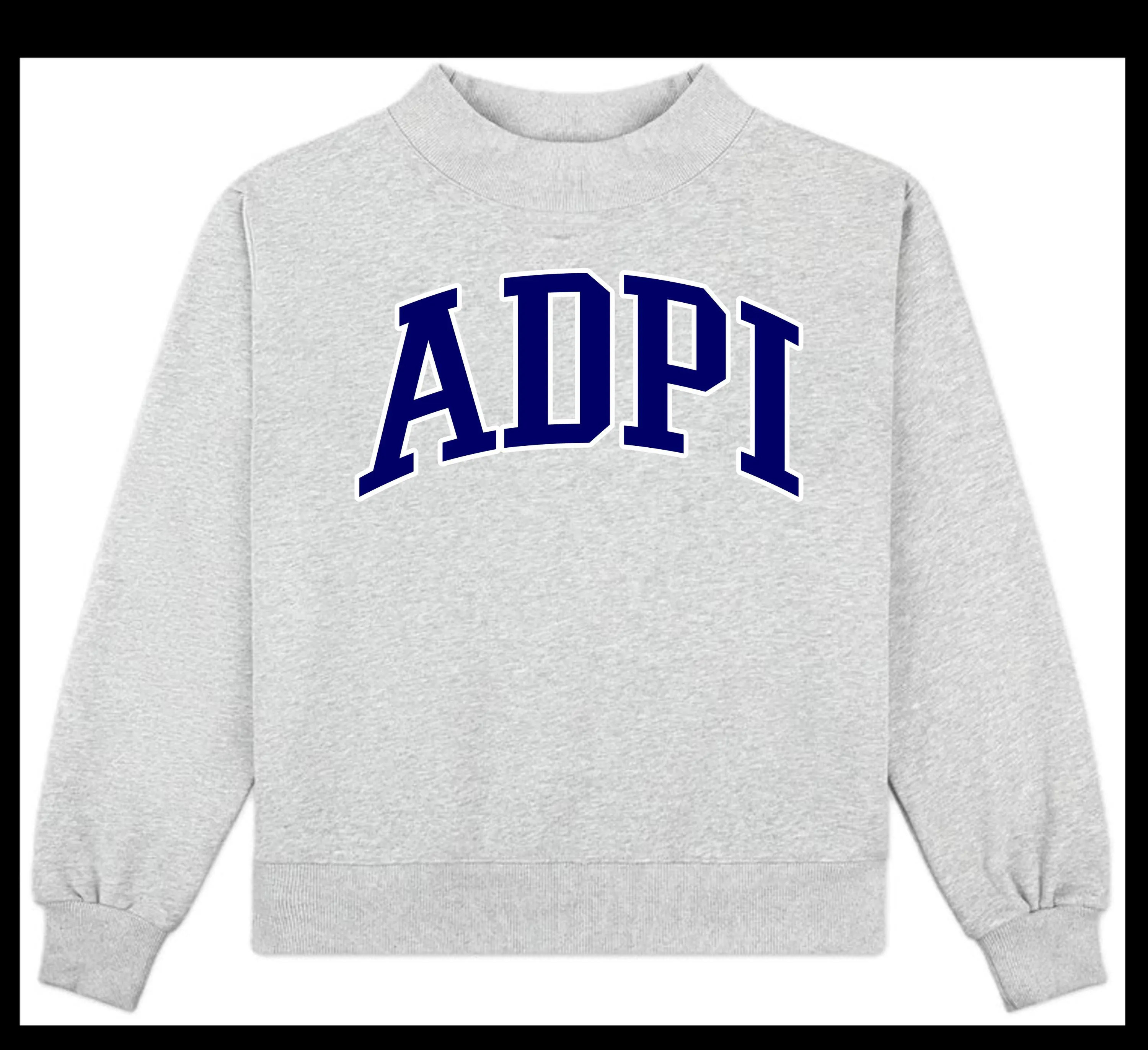 Alpha Delta Pi Campus Sorority Mock Neck Crew | Etsy (Global)