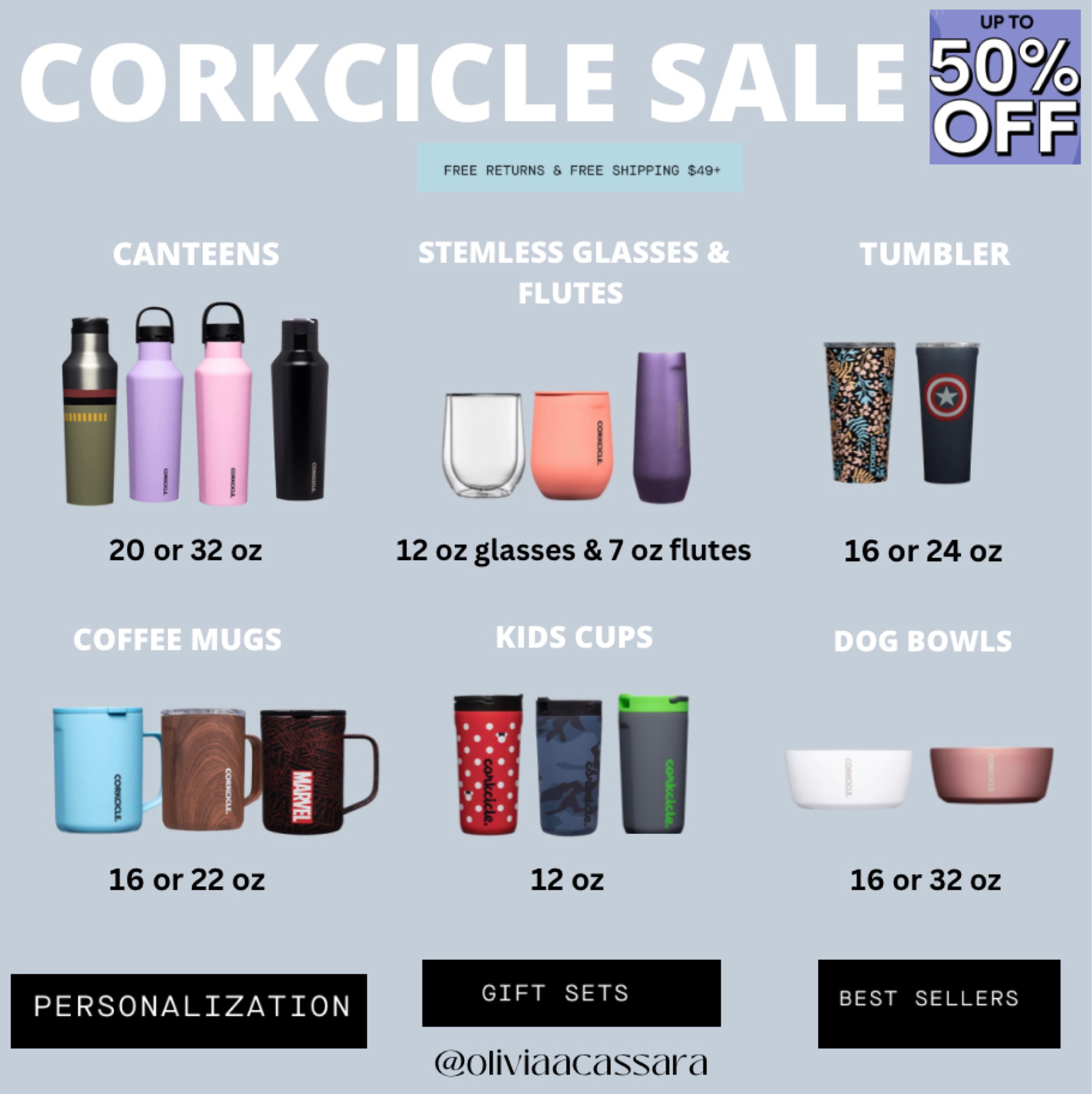 CORKCICLE SALE ALERT!! 
Up to 50% off. FREE Returns & FREE shipping for orders over $49!
I use my canteen everyday! Keeps my water cold all day long & the designs are so good. A color for everyone even for the kiddos!

#LTKGiftGuide #LTKhome #LTKsalealert