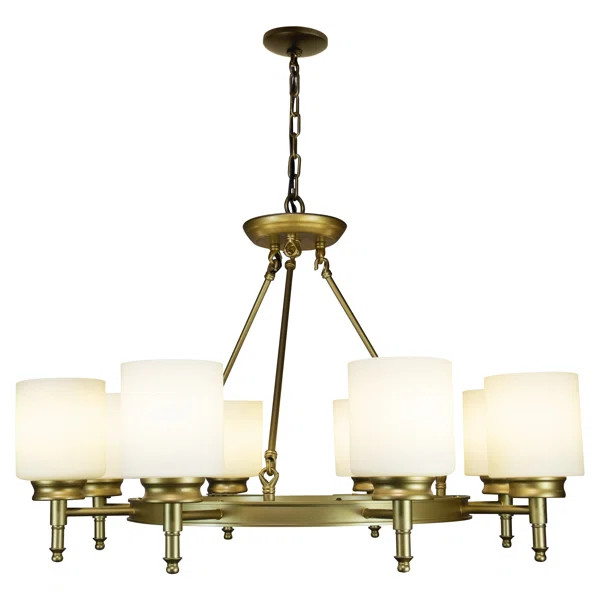 Liz 8 - Light Dimmable Wagon Wheel Chandelier | Wayfair North America