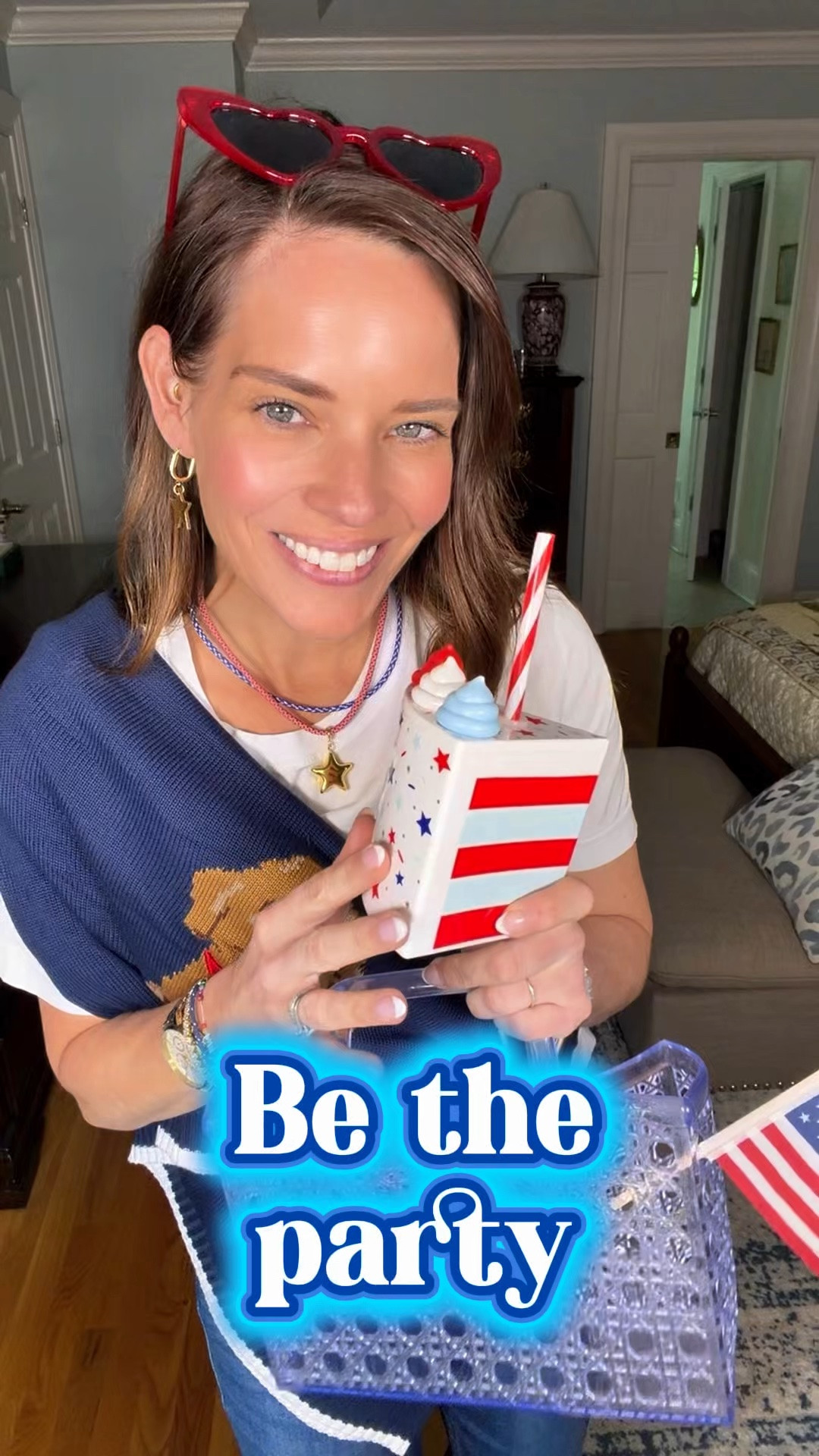 Patriotic Accessories & Jewelry ❤️🤍💙 Summer Americana Details

The accessories are stealing the show in this festive summer look ❤️⭐️💙 Layered red, white, and blue cord necklaces with a gold star charm, matching star earrings, stacked bracelets, heart sunglasses, and the cutest jelly mini tote for all the patriotic vibes ✨

Styled with casual denim and a playful sweater-over-the-shoulders look for an easy Americana outfit that’s perfect for Memorial Day weekend, Fourth of July celebrations, summer vacations, parades, BBQs, and beach town strolls 🇺🇸

patriotic accessories, Americana style, patriotic jewelry, red white and blue outfit, layered necklaces, star charm necklace, jelly tote bag, heart sunglasses, summer accessories, festive summer outfit, Fourth of July fashion, preppy patriotic outfit, summer jewelry stack ❤️🤍💙

#LTKootd #LTKPetite #LTKHome