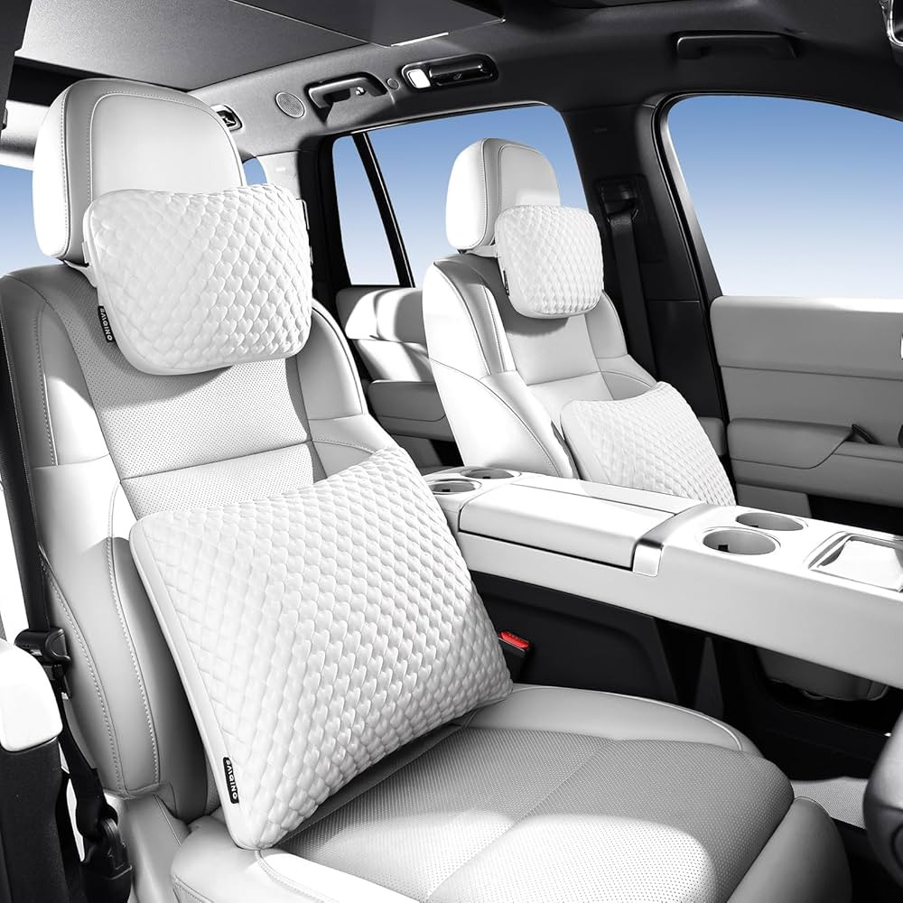 Car Headrest and Lumbar Support Pillow Set,1 Piece, Neck & Back Support for Driver/Passenger Seat... | Amazon (US)