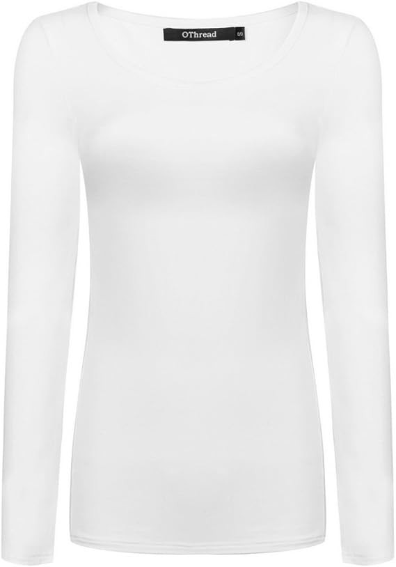 OThread & Co. Women's Long Sleeve T-Shirt Scoop Neck Basic Layer Stretchy Shirts | Amazon (US)