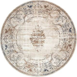 Chateau Lincoln Beige 8' 0 x 8' 0 Round Rug | The Home Depot