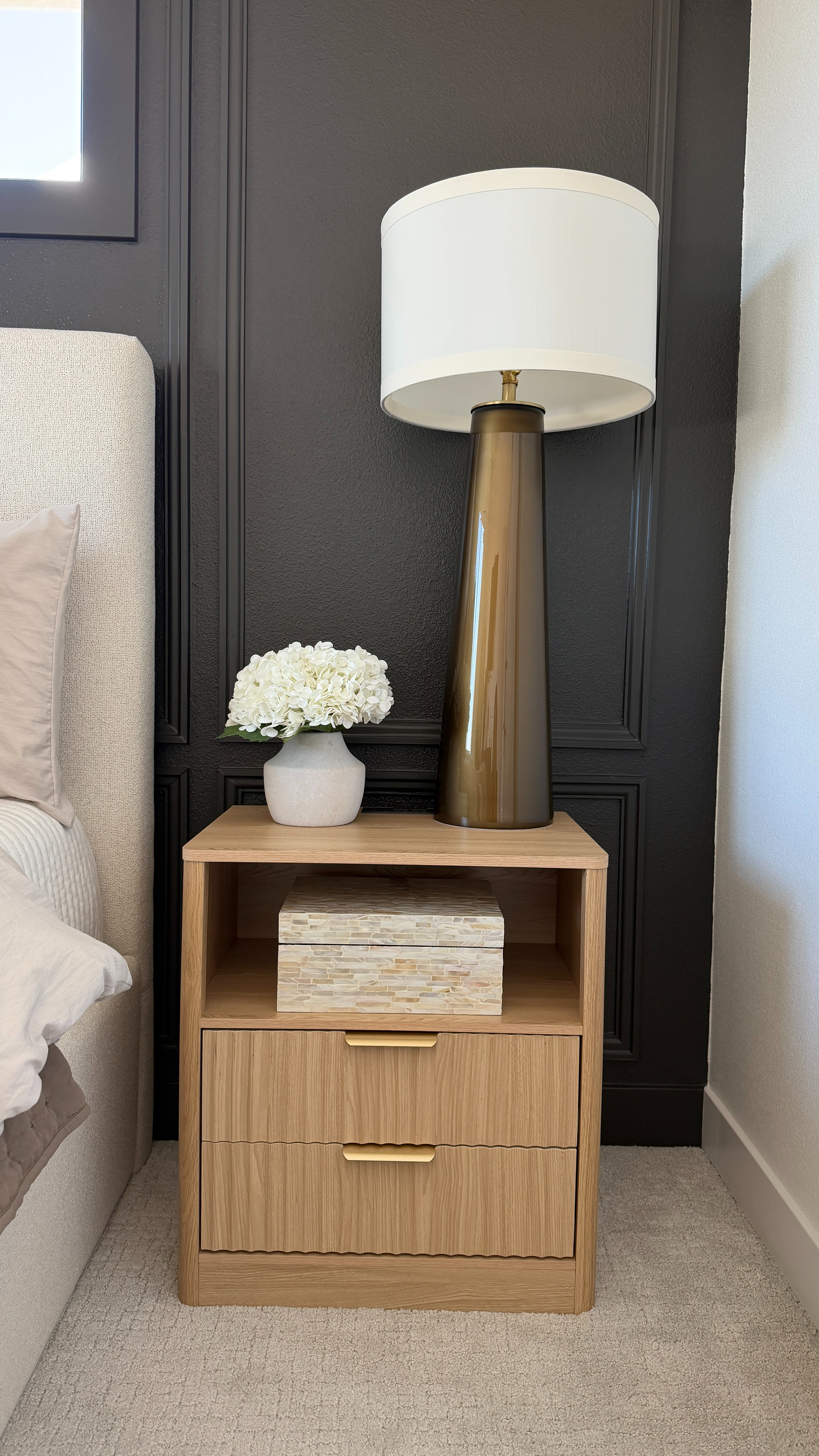 Sneak peek at our bedroom makeover and I’m loving these nightstands paired with pearl boxes that add the perfect mix of texture and softness. 

 #LTKHome