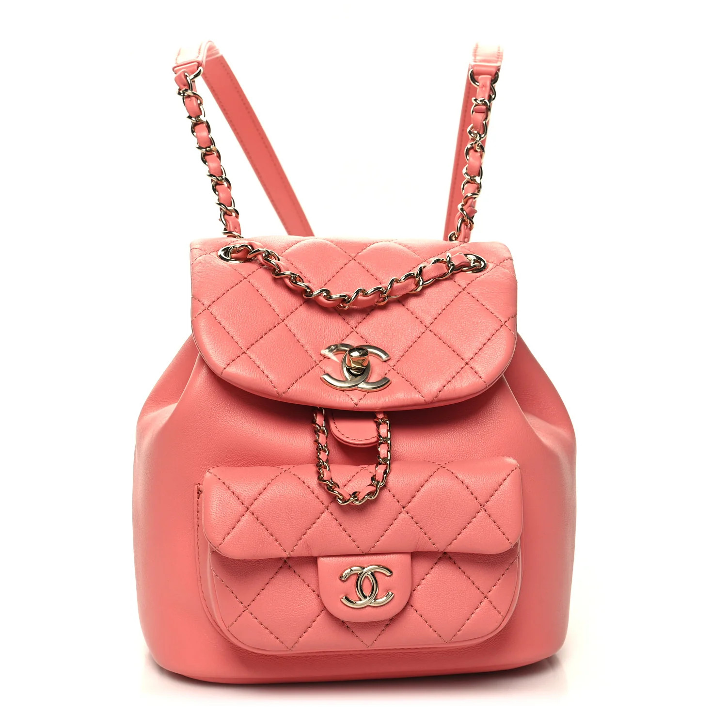 Lambskin Quilted Small Duma Drawstring Backpack Pink | FASHIONPHILE (US)