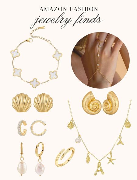 Jewelry finds I’m loving from Amazon! So cute for summer ✨🐚

Shell earrings, charm necklace, ear cuffs, pearl earrings, hand chain, clover bracelet, gold ring, vacation looks, accessories, fancythingsblog 

#LTKStyleTip #LTKFindsUnder50 #LTKFindsUnder100