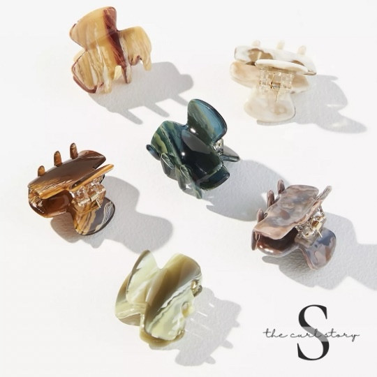 Fall tones of blue, green, purple, and brown. Mini claw clips for simple half-up hairstyles. Hair accessories. #theCurlStory

#LTKSeasonal #LTKStyleTip