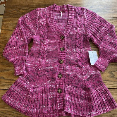New Free People Penelope Mini Dress Sweater Dress Plum Pink Size XS (MSRP-$168) | eBay US