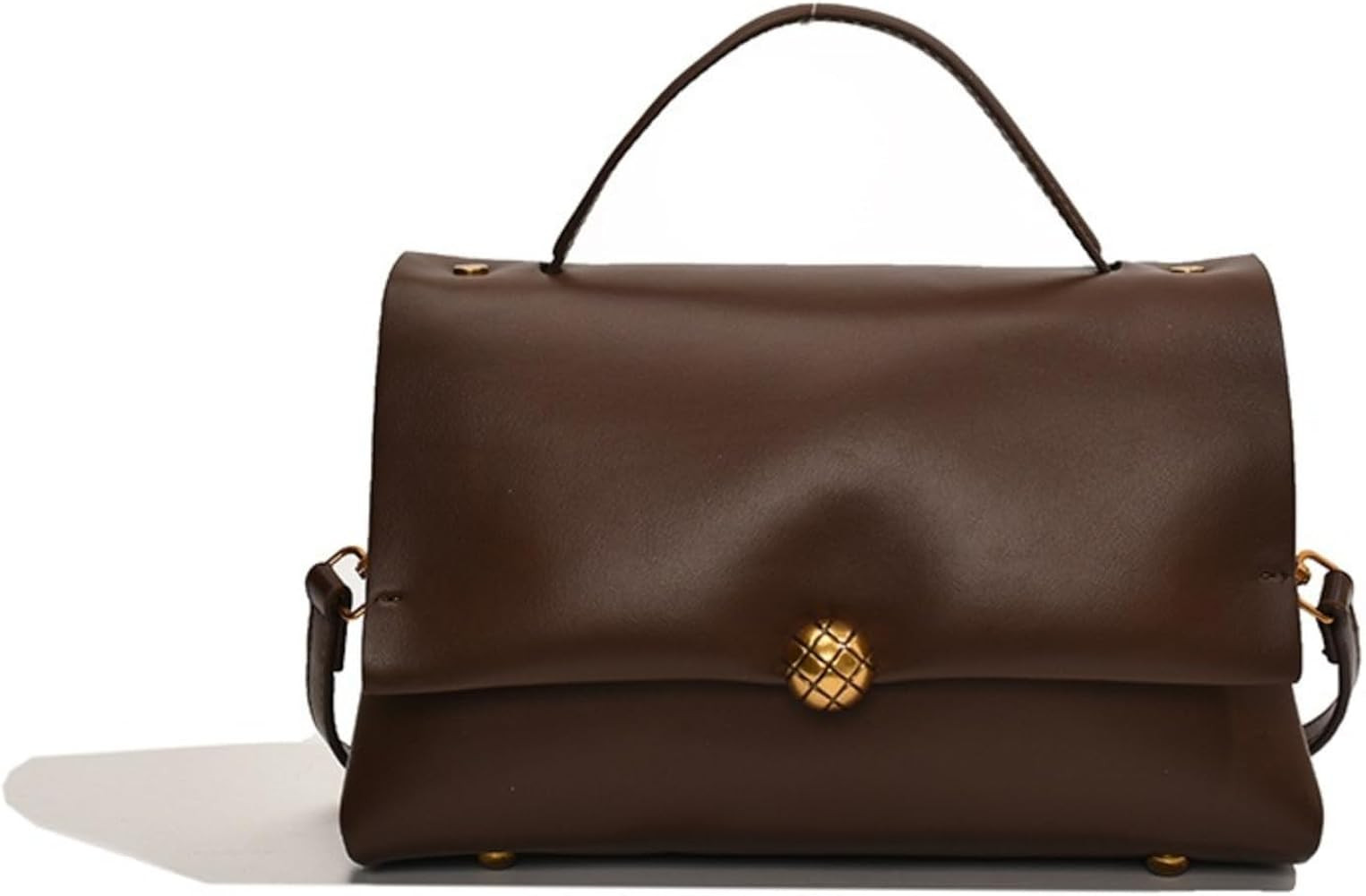 Women's Vintage Retro Solid Flap Tote Bag Top Handle Shoulder Bag Leather Satchel Bag Clutch Purs... | Amazon (US)