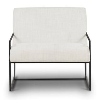 Poly and Bark Bo Froth Grey Fabric Lounge Armchair HD-LR-A5512-CRM - The Home Depot | The Home Depot