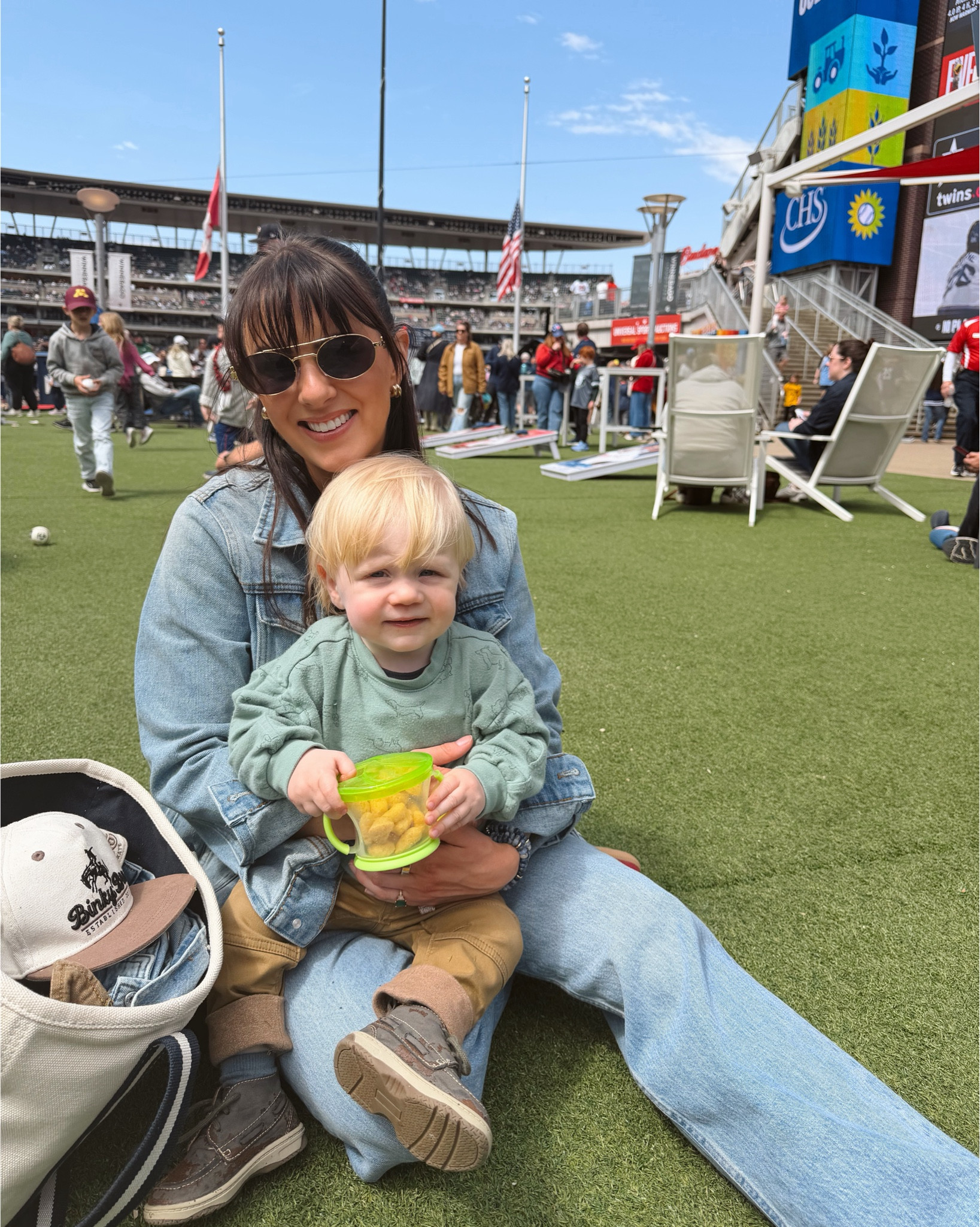 Easy outfit for a MLB game with my toddler! This sweater tee is so cute & has a removable cami under. S sweater, 26s jeans, size down .5 in adidas Jane sambas, linked this years version of my jean jacket - oversized fit! This tote bag is my new summer mom bag! I have the medium size with long handles in navy stripe with a zip top!'

Summer outfits spring outfits Abercrombie petite jeans 


#LTKSeasonal #LTKmomlife #LTKSaleAlert