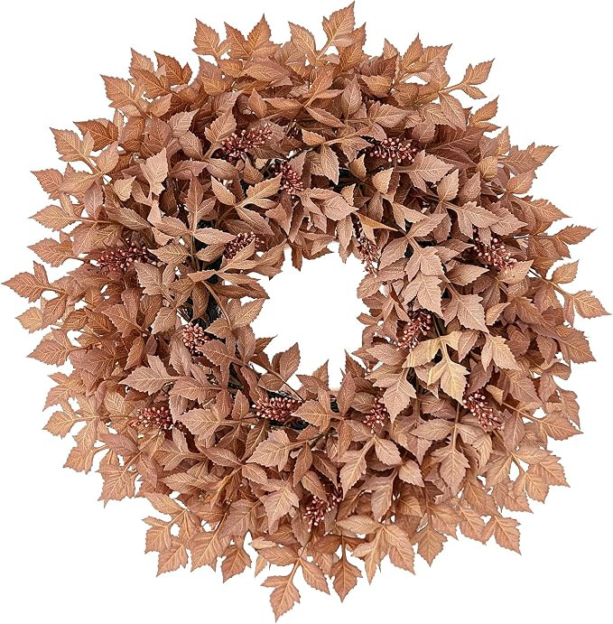 Large Artificial Maple Leaves Fall Wreath for Front Door Outside Decor | Amazon (US)