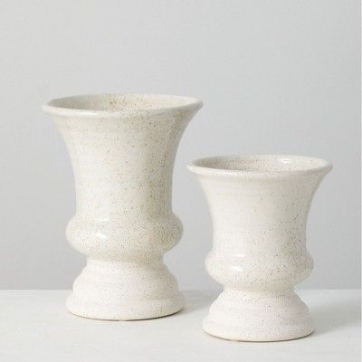 Sullivans Set of 2 Ceramic Vases 8"H & 6"H White | Target