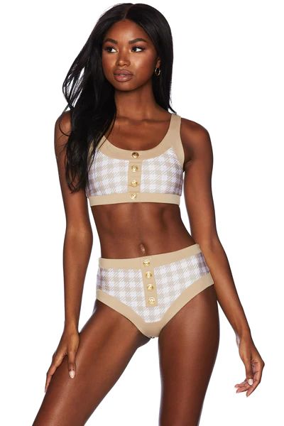 Isle Top Taupe Houndstooth | Beach Riot