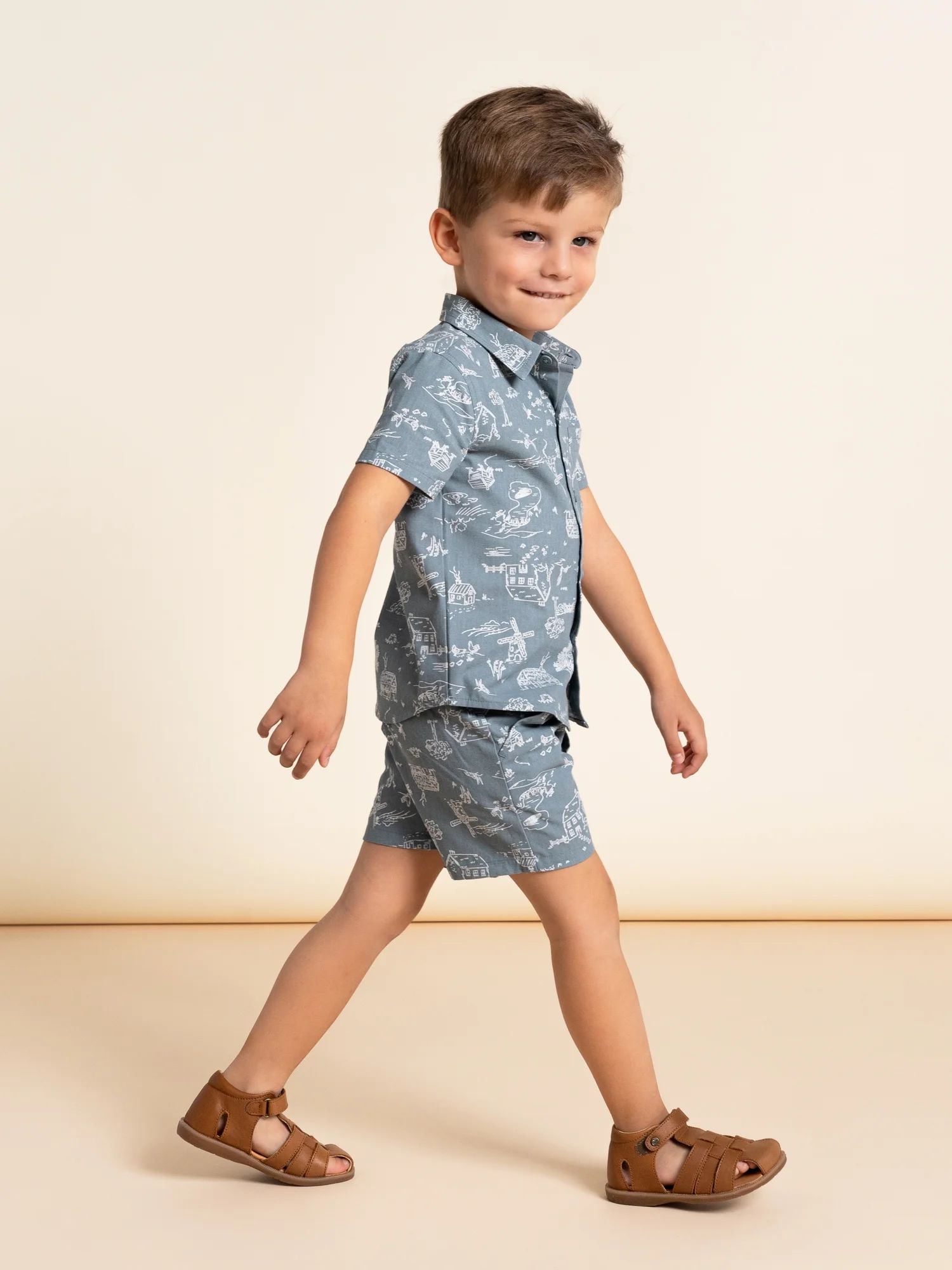 Modern Moments by Gerber Toddler Boy Woven Shirt and Short Set, Sizes 12M-5T | Walmart (US)