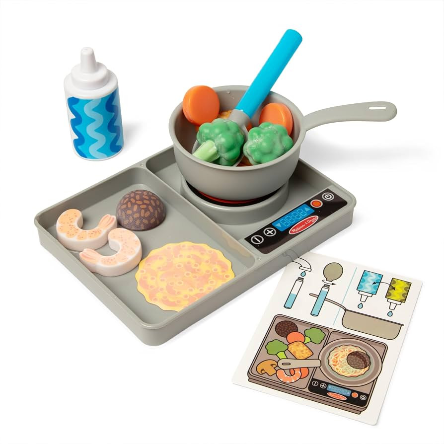 Melissa & Doug Simmer & Stir Stovetop Play Set with Water Wow!® Color Reveal Play Food Preschool... | Amazon (US)