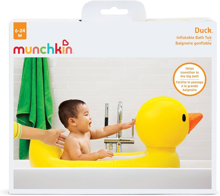 Munchkin Duck Inflatable Baby Bathtub for Babies 6-24 Months, White Hot Heat Alert, Great for Hom... | Amazon (US)