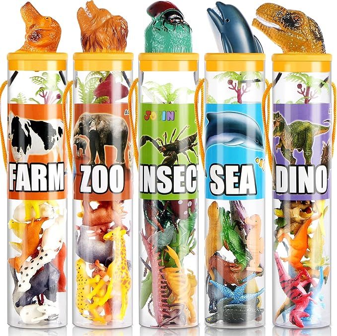 JOYIN 69Pcs Small Animal Figures, Assorted Mini Plastic Animal Toy (Ocean, Zoo, Farm, Dinosaur, I... | Amazon (US)