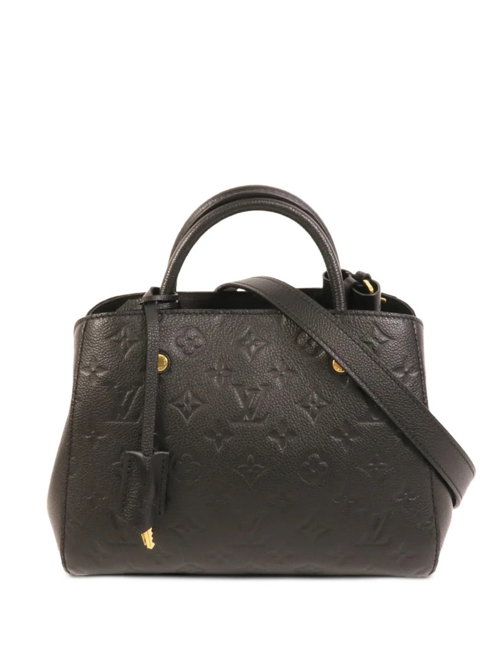 Louis Vuitton Pre-Owned Montaigne BB Monogram Empreinte tote bag - Black | Farfetch Global