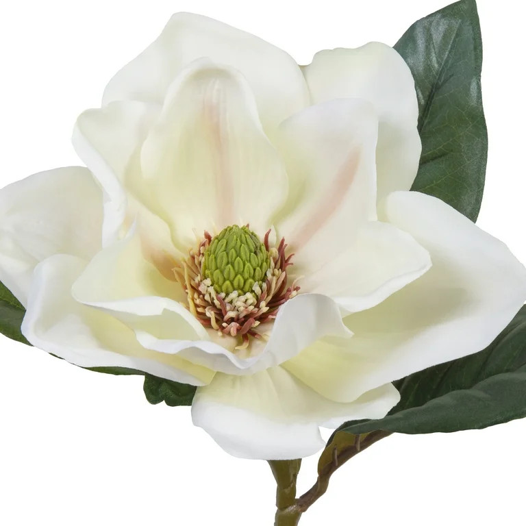 28-inch Artificial Silk White Magnolia Single Head Flower Long Stem, for Indoor Use, by Mainstays | Walmart (US)