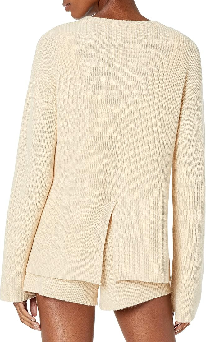 The Drop Women's Alice Crewneck Back Slit Ribbed Pullover Sweater | Amazon (US)