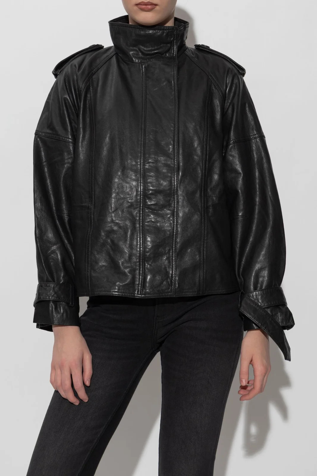 Allsaints Serne Leather Jacket | Cettire Global