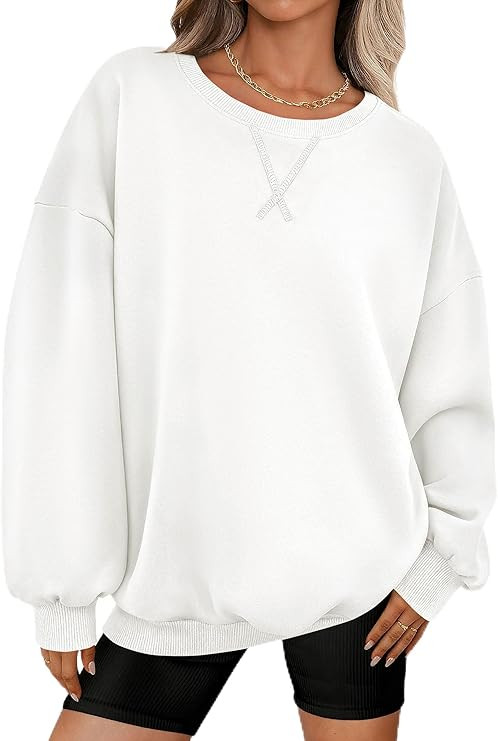 PRETTYGARDEN Oversized Sweatshirt for Women Fall Outfits 2026 Crewneck Long Sleeve Tops Fleece Pu... | Amazon (US)