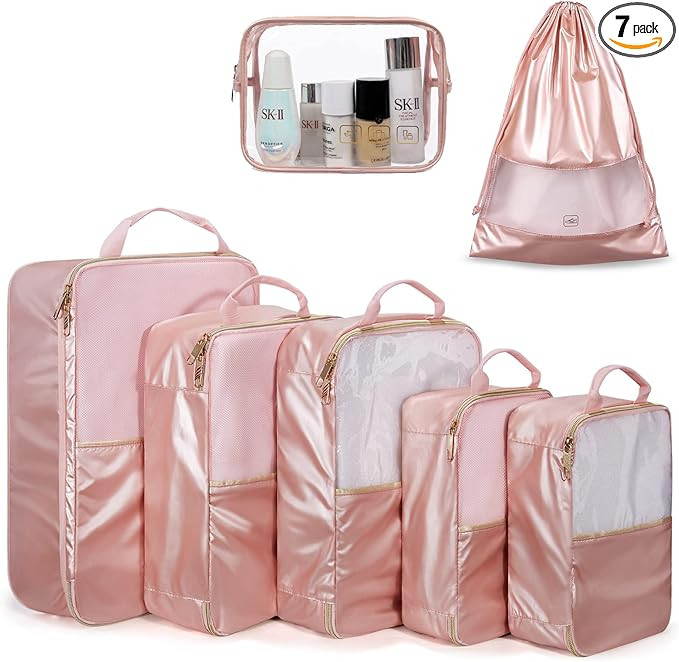 Packing Cubes, LIGHT FLIGHT 7 Set Packing Cubes for Carry on Suitcase, Lightweight Travel Organiz... | Amazon (US)