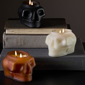 Spooky Skull Filled Glass Candles | West Elm (US)