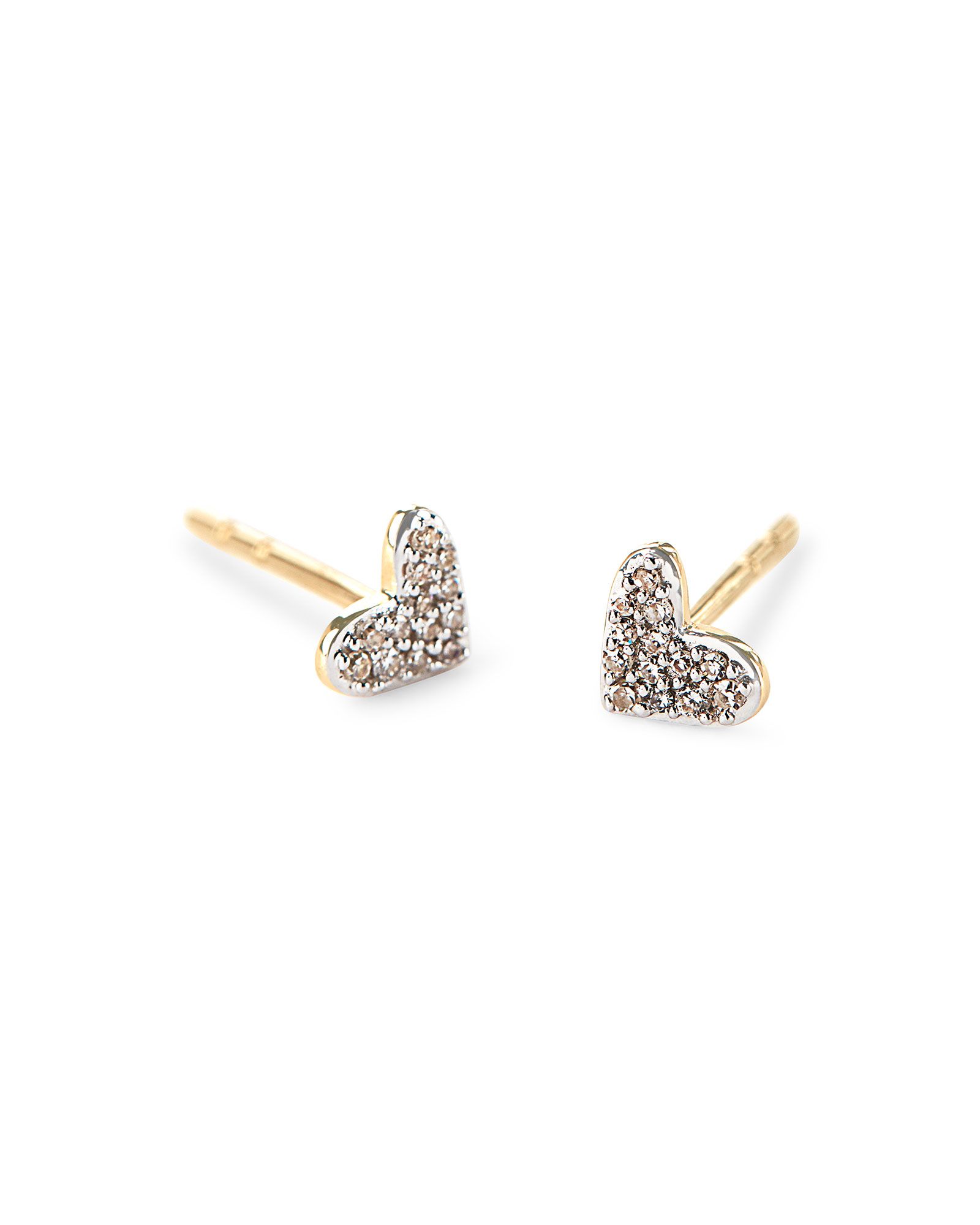 Heart 14k Yellow Gold Stud Earrings in White Diamonds | Kendra Scott | Kendra Scott