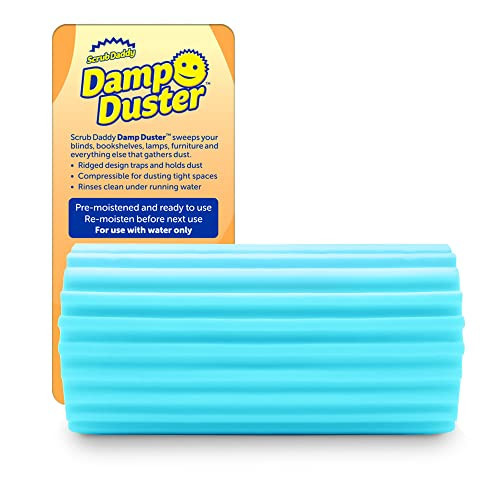 Scrub Daddy Damp Duster, Magical Dust Cleaning Sponge, Dusters for Cleaning, Venetian & Wooden Blinds Cleaner, Vents, Radiator, Skirting Boards, Mirrors, Dust Brush Tools, Home Gadgets, Light Blue | Amazon (US)