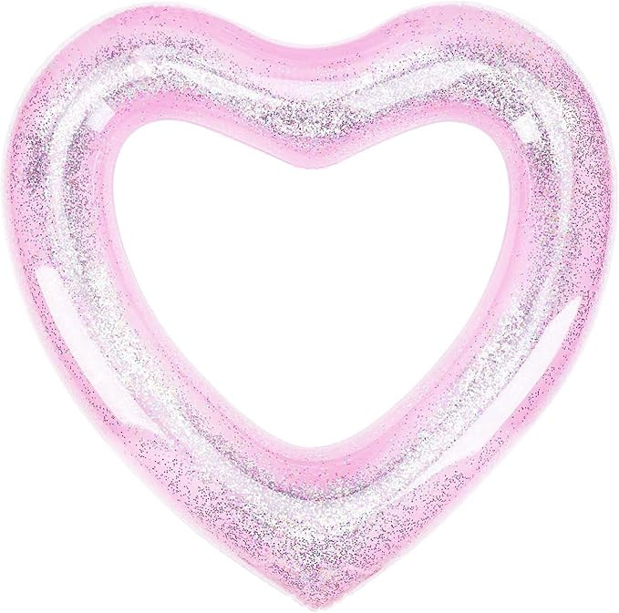 HeySplash Inflatable Swim Rings, 47.3" x 39.4" Heart Shaped Swimming Pool Float Loungers Tube Rin... | Amazon (US)