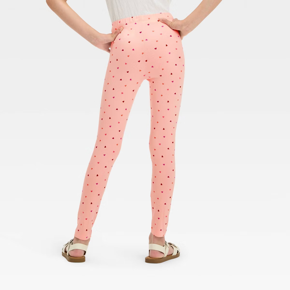 Girls' Mini Heart Leggings - Cat & Jack™ Pink | Target