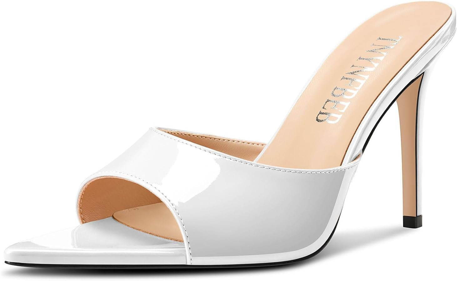 TNYNFBEB Womens Stiletto High Peep Open Pointed Toe Sandals Mules Shoes Slip-on Slingback Office ... | Amazon (US)